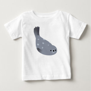 Den gulliga simningtecknadhamnen förseglar t shirt