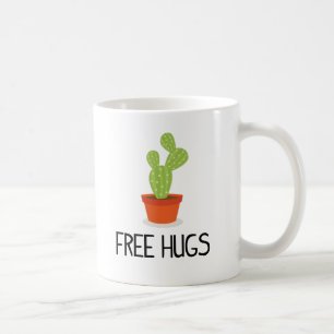 Den gulliga suckulenta kaktusen frigör kramar kaffemugg