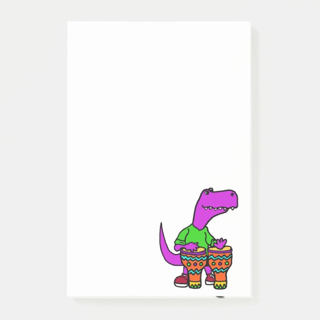 Den gulliga T-rex dinosauren som leker bongoen, Post-it Block (Framsida)