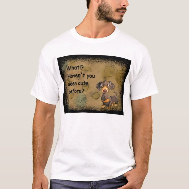 den gulliga taxen lurar t-skjortan t shirt (Framsida)