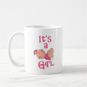 Den gulliga tecknaden är det en flickatext i ljus kaffemugg