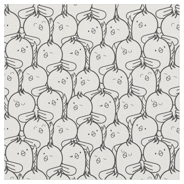 Den gulliga tecknaden blir rädd tyg 1 (Närbild)