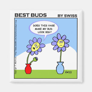Den gulliga tecknaden för makefruhumorn blommar magnet