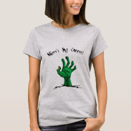 Den gulliga zombien räcker var är mitt kaffe t-shirt