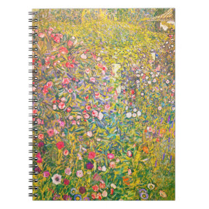 Den Gustav Klimt rosan blommar anteckningsboken Anteckningsbok Med Spiral