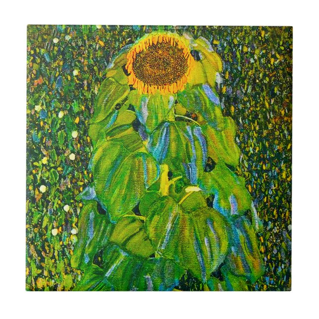 Den Gustav Klimt solrosen belägger med tegel Kakelplatta (Framsidan)