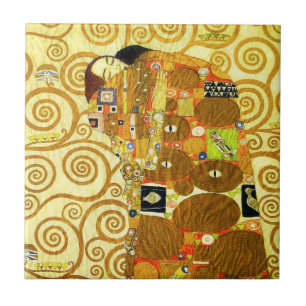 Den Gustav Klimt uppfyllelsen belägger med tegel Kakelplatta