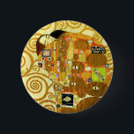 Den Gustav Klimt uppfyllelsen knäppas Knapp<br><div class="desc">Den Gustav Klimt uppfyllelsen knäppas. Fris från 1909. Avslutat under guld- Klimts arrangera gradvis, kopplar ihop uppfyllelsesärdrag omfamna innehav varje annat under ettmönstrat täcke som presenterar spiraler, ögon, fåglar, fisk, och annat formar. Bakgrunden av arbetet presenterar samma brons spiraler som skulle smyckar konstnärens berömda livets träd. En underbar gåva för...</div>