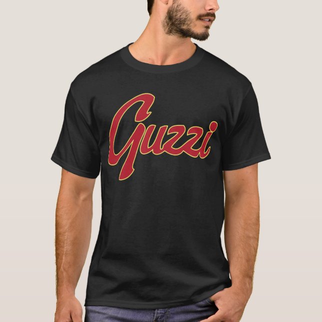 Den Guzzi klassikern syr skrivar T-shirt (Framsida)