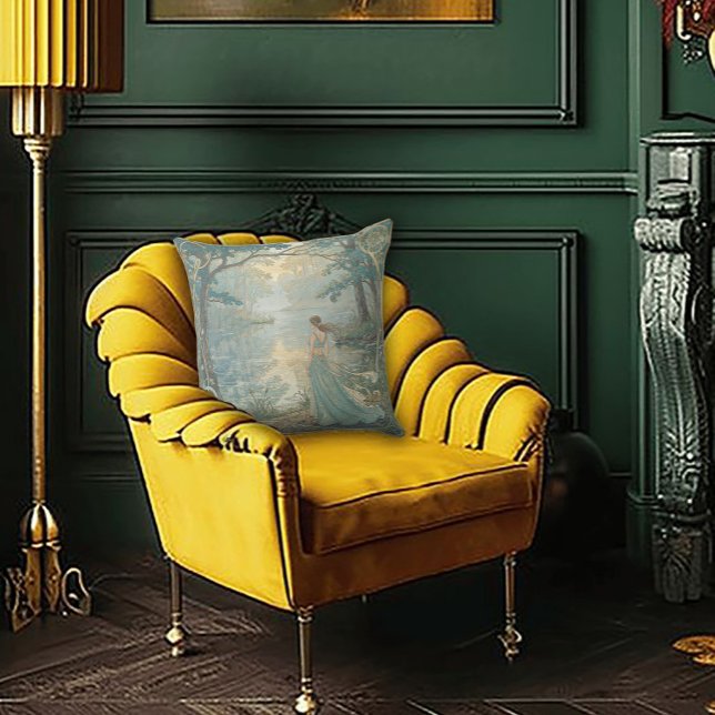 Den gyllene åldern av Grace Art Nouveau Kudde (Skapare uppladdad)