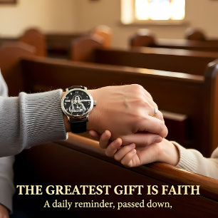 Den gyllene avbildning av Jesus i Religiösa Art Armbandsur