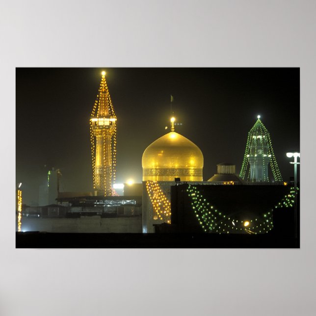 Den gyllene domen i Imam Reza Shrine Complex på Poster (Framsidan)