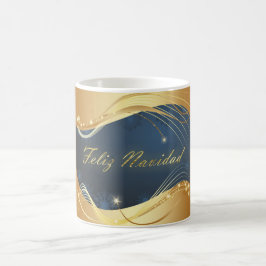 Den gyllene julmotivet med blå bakgrund... kaffemugg