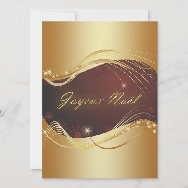 Den gyllene julmotivet med röd bakgrund... julkort (Framsida)