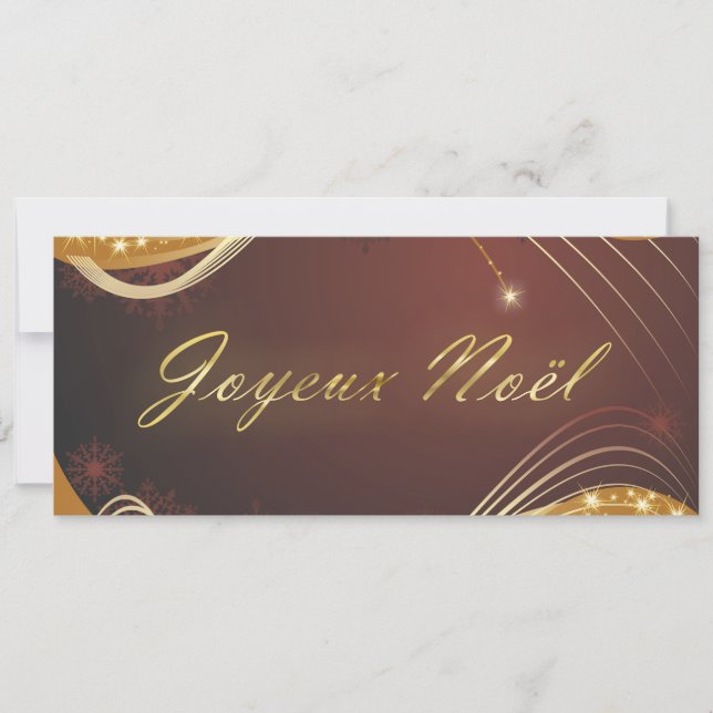 Den gyllene julmotivet med röd bakgrund... julkort (Framsida)