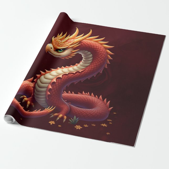 Den gyllene ormsdrake. presentpapper (Utrullad)