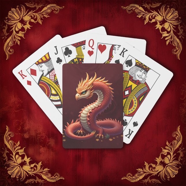 Den gyllene serpentin draken.  casinokort (Skapare uppladdad)