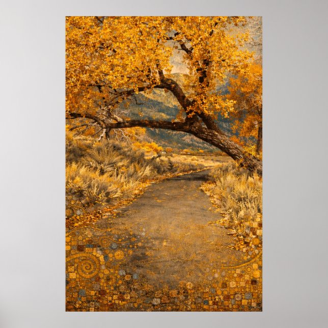 Den gyllene stigen Klimt-inspirerad Poster (Framsidan)