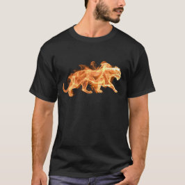 Den gyllene stora katten på en svart kortärmad trö t shirt