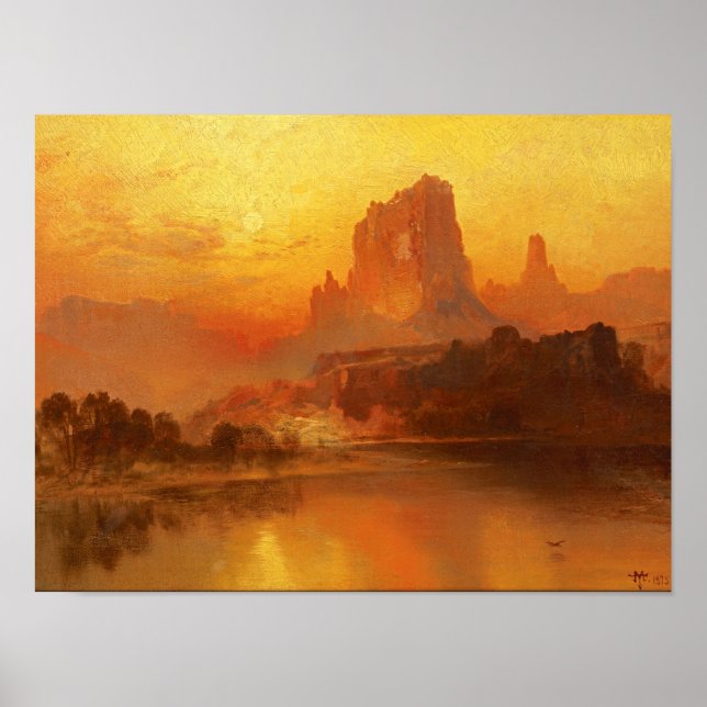 Den gyllene timmen av Thomas Moran Print Poster (Framsidan)