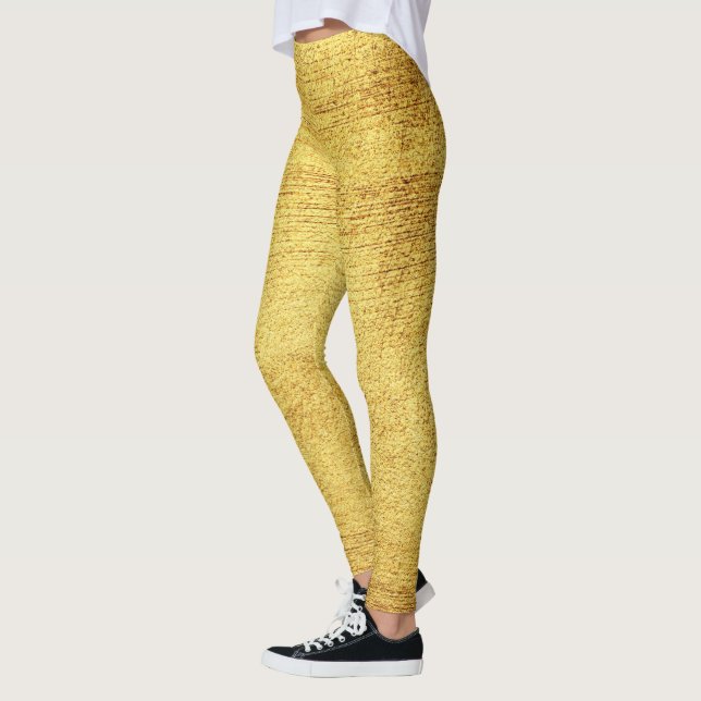Den gyllene världen med moderna blanka läror leggings (Vänster)
