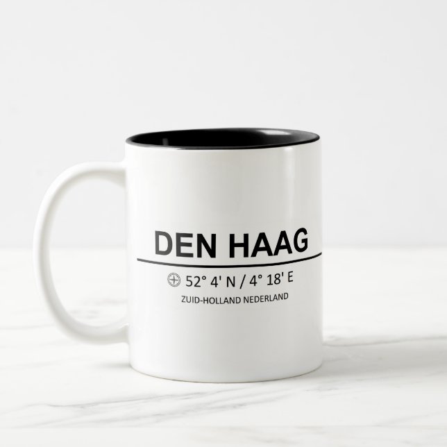 Den Haag Coordinaten - Den Haag Coordinates Två-Tonad Mugg (Vänster)