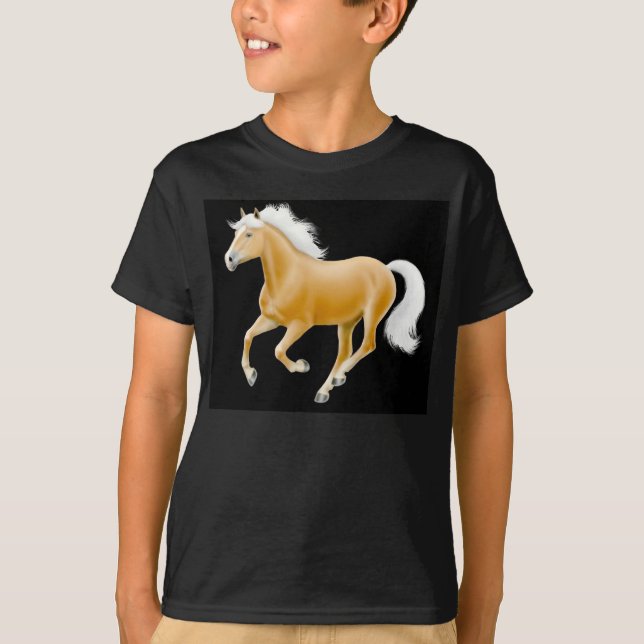 Den Haflinger Palominoponnyn lurar den mörka Tee (Framsida)