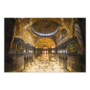 Den Hagia Sophia insidan i Istanbul Fototryck