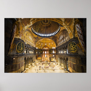 Den Hagia Sophia insidan i Istanbul Poster
