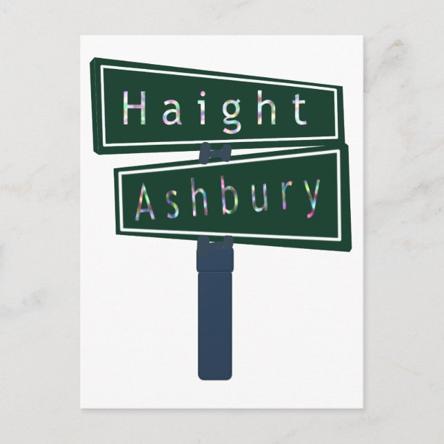 Den Haight Ashbury regnbågegatan undertecknar Vykort (Framsida)