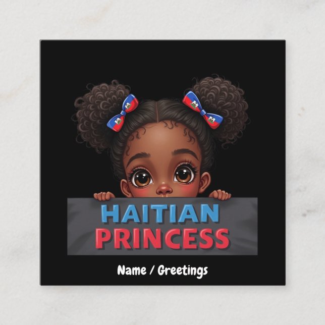 Den haitiska Flagga i Haiti Fyrkantigt Visitkort (Framsida)
