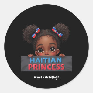 Den haitiska Flagga i Haiti Runt Klistermärke
