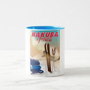 Den Hakuba japanen reser affischen Två-Tonad Mugg