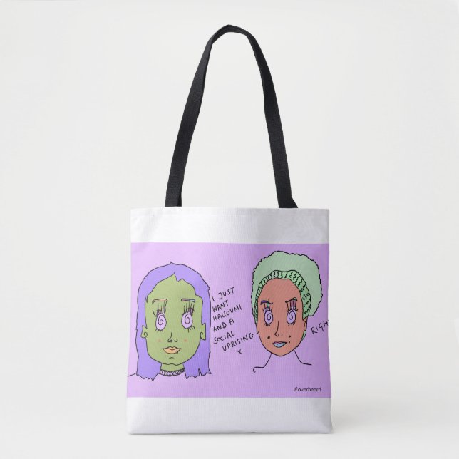 Den Halloumi | totot hänger lös | #overheard Tygkasse (Framsida)