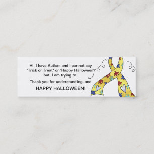 Den Halloween Autismbus eller godis Cards band 3 Mini Visitkort