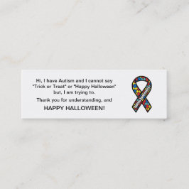 Den Halloween Autismbus eller godis Cards bandet Mini Visitkort