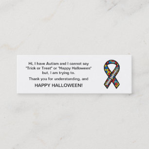 Den Halloween Autismbus eller godis Cards bandet Mini Visitkort