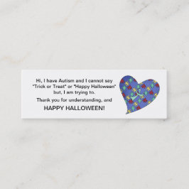 Den Halloween Autismbus eller godis Cards hjärta Mini Visitkort