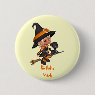 Den Halloween födelsedagen klämmer fast Knapp