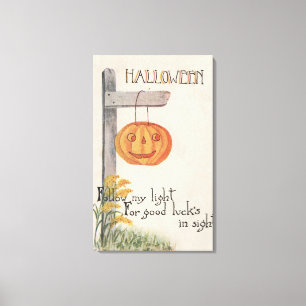 Den Halloween GreetingJack-NOLLA-Lyktan postar på Canvastryck