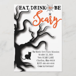 Den Halloween inbjudan äter, dricker & är läskig!