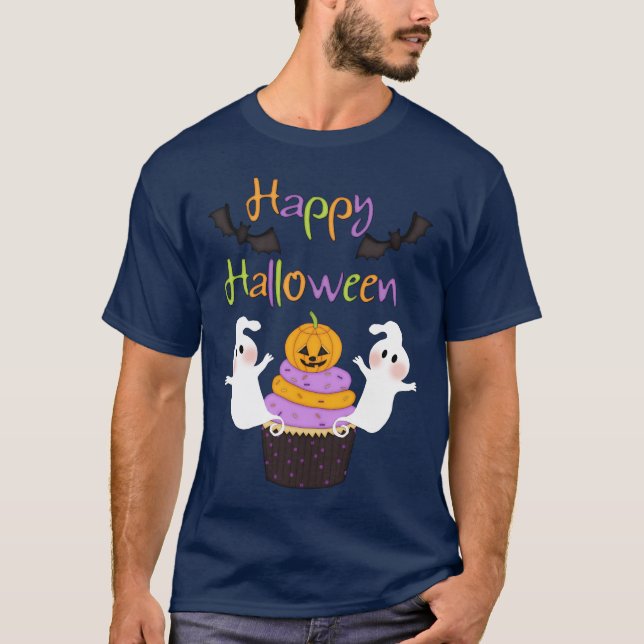 Den Halloween muffinen undertecknar T-shirt (Framsida)