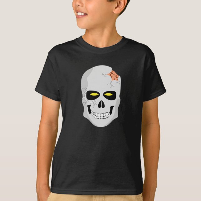 DEN HALLOWEEN SKALLEN LURAR UTSLAGSPLATSSKJORTAN TEE SHIRT (Framsida)