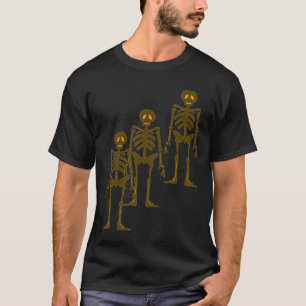 Den Halloween t-skjortan designer tände skelett Tee Shirt