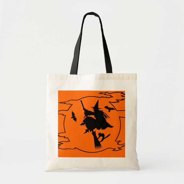 Den Halloween totot hänger lös med häxan på Tygkasse (Framsidan)