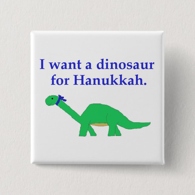 Den Hanukkah dinosauren klämmer fast Knapp (Framsida)