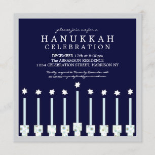 Den Hanukkah menoran med stearinljus i Polka Inbjudningar