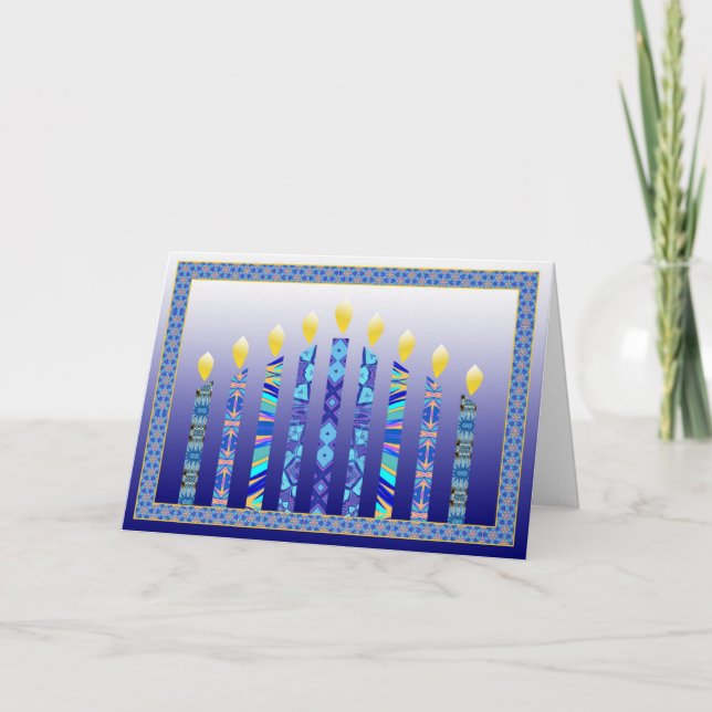 Den Hanukkah menoran undersöker kortet Kort (Framsida)
