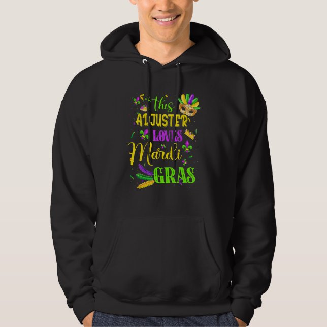 Den här adjuster Kärlek Mardi Gras Festival Carn Hoodie (Framsida)