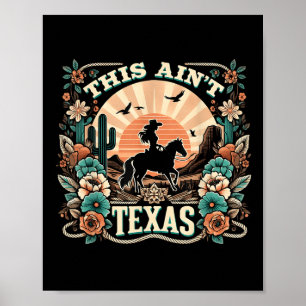 Den här Aint Texas Western Cowgirl Desert Sunset A Poster